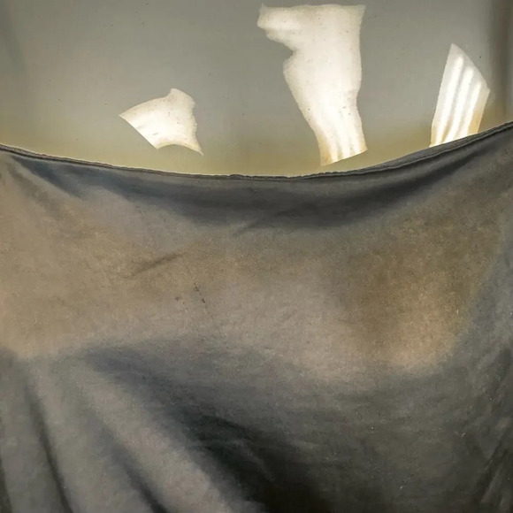 Jolie Black Satin Midi Slip Dress Side Ruching Spaghetti Straps Women’s 14 - Picture 8 of 9